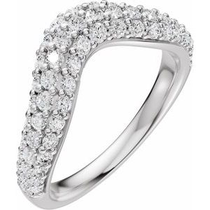 14K White Gold 7/8 CTW Lab-Grown Diamond Contour Band