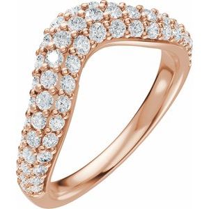 14K Rose Gold 7/8 CTW Lab-Grown Diamond Contour Band
