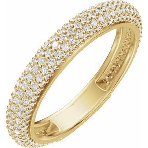 14K Yellow Gold 9/10 CTW Natural Diamond Anniversary Band