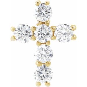 14K Yellow Gold 1/3 CTW Natural Diamond Cross Pendant