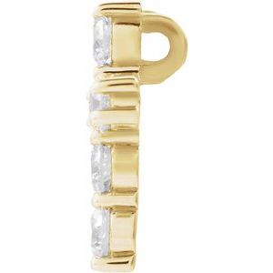 14K Yellow Gold 1 3/8 CTW Natural Diamond Cross Pendant