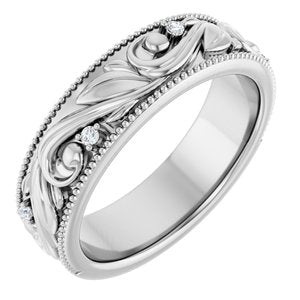 14K White Gold .06 CTW Lab-Grown Diamond Band Size 10