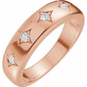 14K Rose Gold 1/10 CTW Natural Diamond Anniversary Band