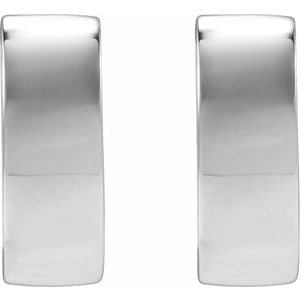 14K White Gold Hinged 12 mm Hoop Earrings