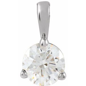 14K White Gold 1/3 CT Lab-Grown Diamond Pendant