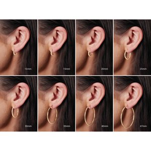 14K Yellow Gold Round Tube 40 mm Hoop Earrings