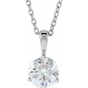 14K White Gold 3/4 CTW Lab-Grown Diamond 18" Necklace