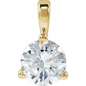 14K Yellow Gold Lab-Grown Moissanite Pendant
