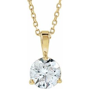 14K Yellow Gold 1 CTW Lab-Grown Diamond 18" Necklace