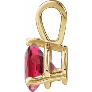 14K Yellow Gold Lab-Grown Ruby Pendant