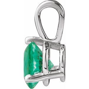 Platinum Lab-Grown Emerald Pendant