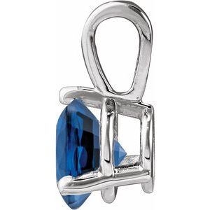 Platinum Lab-Grown Blue Sapphire Pendant
