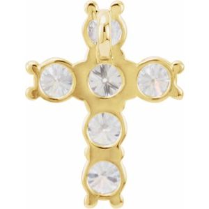 14K Yellow Gold 1/3 CTW Natural Diamond Cross Pendant
