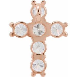 14K Rose Gold 1/3 CTW Natural Diamond Cross Pendant