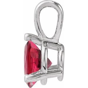 Platinum Lab-Grown Ruby Pendant
