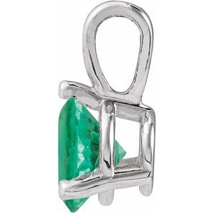Platinum Lab-Grown Emerald Pendant