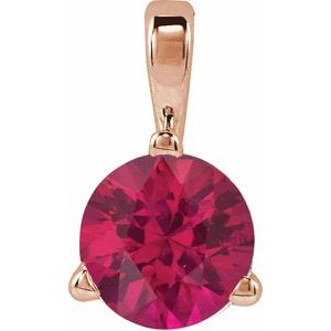 14K Rose Gold Lab-Grown Ruby Pendant