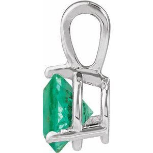 Platinum Lab-Grown Emerald Pendant