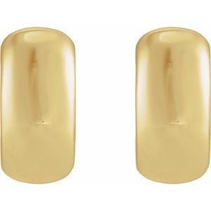 14K Yellow Gold Hinged 15 mm Hoop Earrings