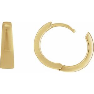 14K Yellow Gold Hinged  15 mm Hoop Earring