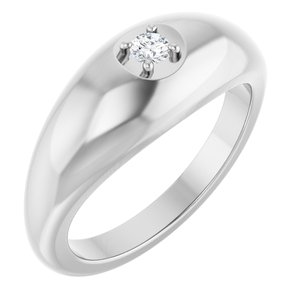 Platinum 1/10 CT  Lab-Grown  Diamond Solitaire Band