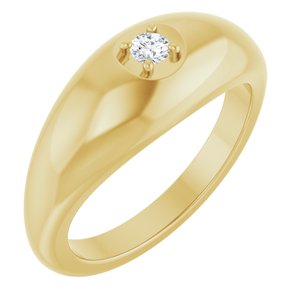 14K Yellow Gold 1/10 CT  Lab-Grown  Diamond Solitaire Band
