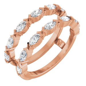 14K Rose Gold 1 CTW Natural Diamond Ring Guard