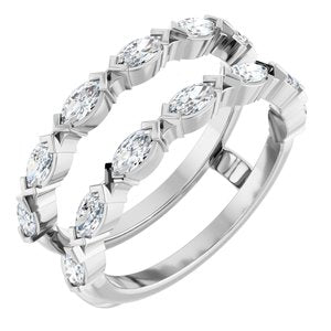 Platinum 7/8 CTW Lab-Grown Diamond Ring Guard