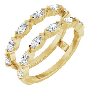 14K Yellow Gold 1 CTW Natural Diamond Ring Guard