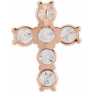 14K Rose Gold 9/10 CTW Natural Diamond Cross Pendant