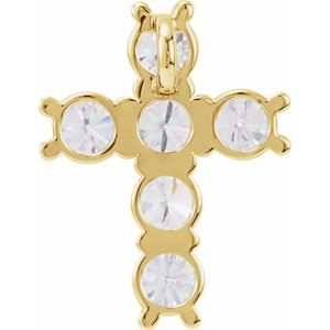 14K Yellow Gold 1 1/6 CTW Natural Diamond Cross Pendant