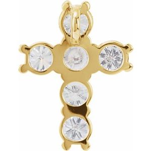 14K Yellow Gold 1 3/8 CTW Natural Diamond Cross Pendant