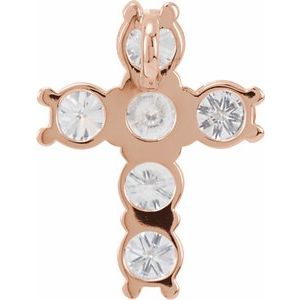 14K Rose Gold 1 3/8 CTW Natural Diamond Cross Pendant