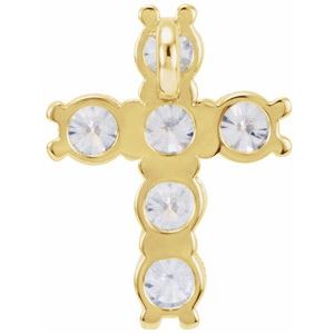 14K Yellow Gold 1/2 CTW Natural Diamond Cross Pendant