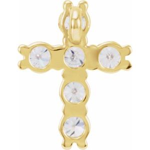 14K Yellow Gold 1/4 CTW Natural Diamond Cross Pendant