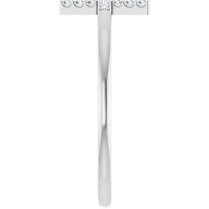 14K White Gold .08 CTW Lab-Grown Diamond Sideways Cross Ring
