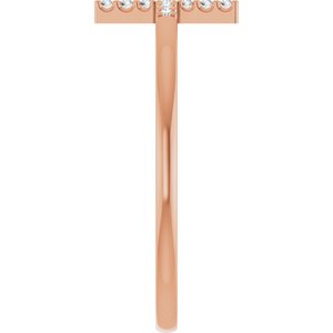 14K Rose Gold .07 CTW Natural Diamond Sideways Cross Ring