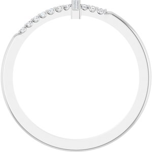 Sterling Silver .08 CTW Natural Diamond Sideways Cross Ring