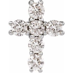 14K White Gold 3/4 CTW Lab-Grown Diamond Pendant