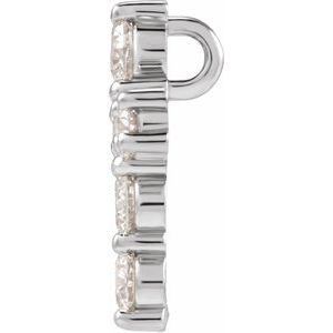 14K White Gold 3/4 CTW Lab-Grown Diamond Pendant