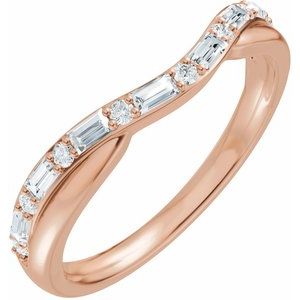 14K Rose Gold 1/2 CTW Natural Diamond Contour Band