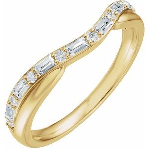 14K Yellow Gold 1/2 CTW Lab Grown Diamond Contour Band