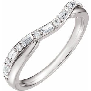 Platinum 1/2 CTW Natural Diamond Contour Band