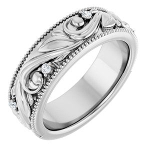 Platinum .06 CTW Lab-Grown Diamond Band Size 7