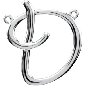 Platinum Script Initial D Necklace Center