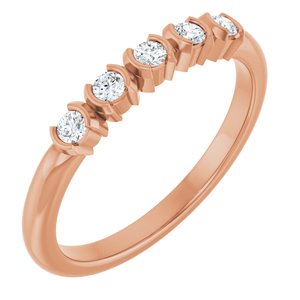 14K Rose Gold 1/6 CTW Natural Diamond Anniversary Band