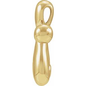 14K Yellow Gold Electroform Puffed Cross Pendant