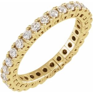 14K Yellow Gold 1 CTW Natural Diamond Eternity Band Size 7