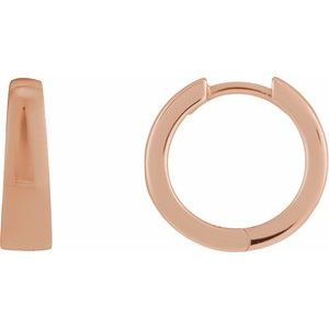 14K Rose Gold Hinged  15 mm Hoop Earring