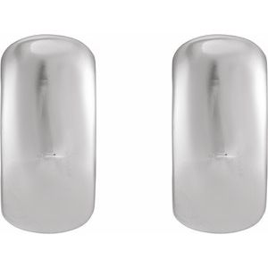 14K White Gold Hinged 15 mm Hoop Earrings